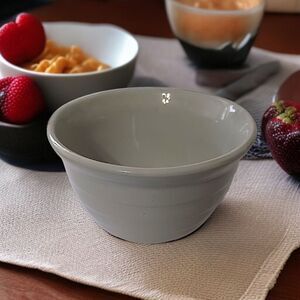 Monmouth Pottery Beehive Bowl 6" Gray Mixing Nesting Maple Leaf Vintage USA Farm